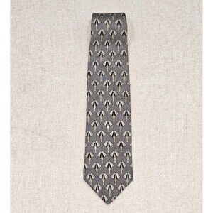 VTG Zylos George Machado Art Deco Mens Gold & Black Neck Tie 100% Silk 57x3.75